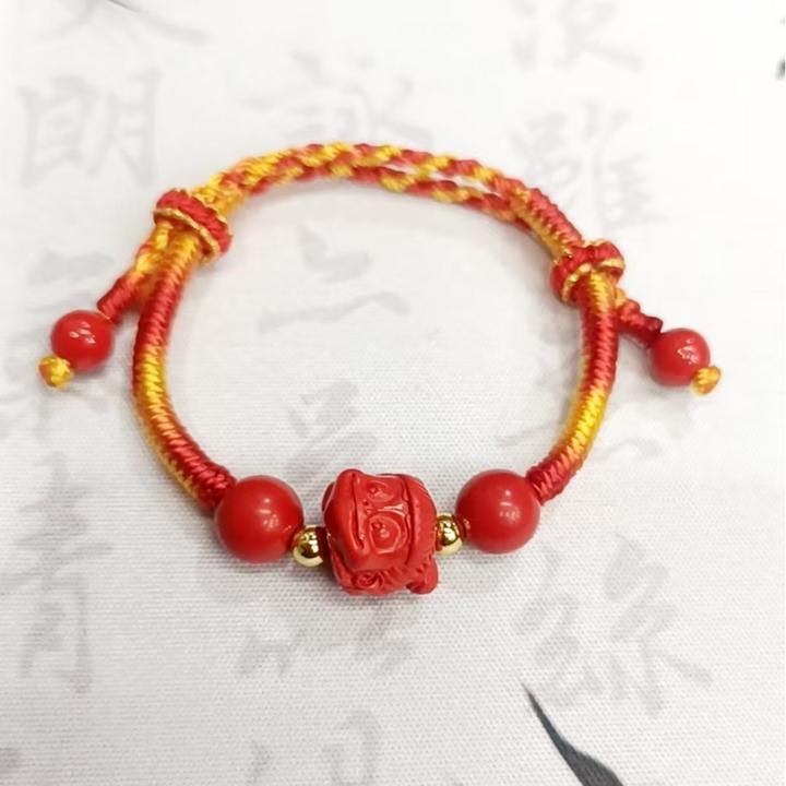 非金属树脂手链 哪吒纯手工精编儿童手绳勇敢正义守护童心