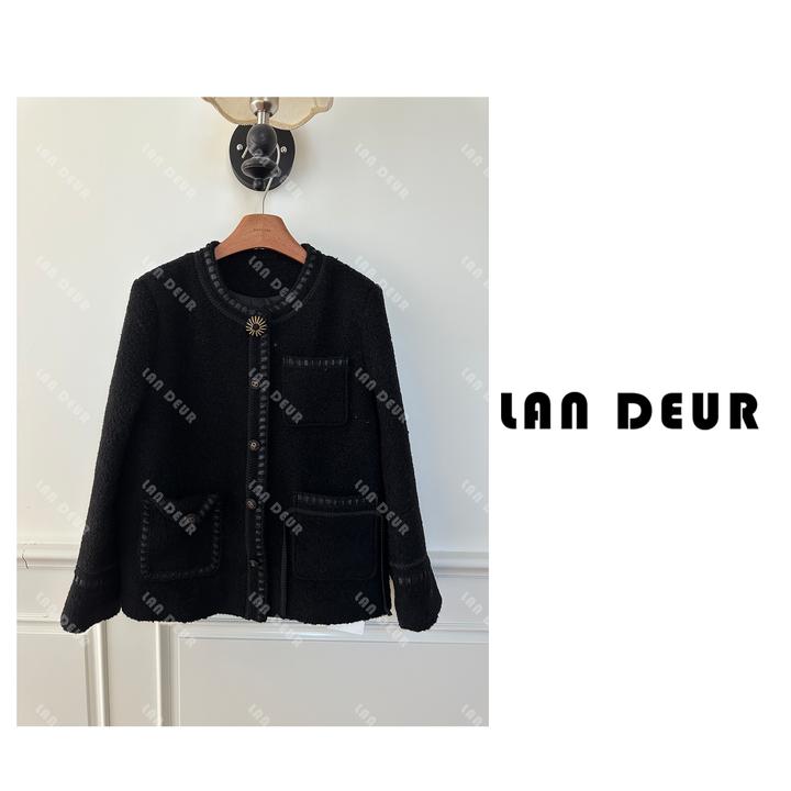 JIUJIU【冬日前调】羊驼毛百搭时尚气质圆领小香风冬季鹅绒服女