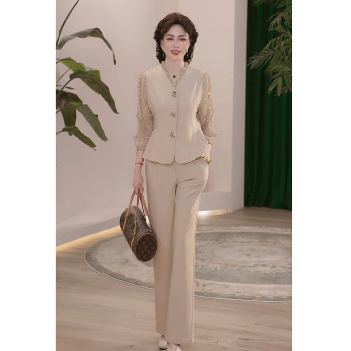 2025新款妈妈装秋装时尚套装气质中年女装宽松两件套显瘦上衣裤子