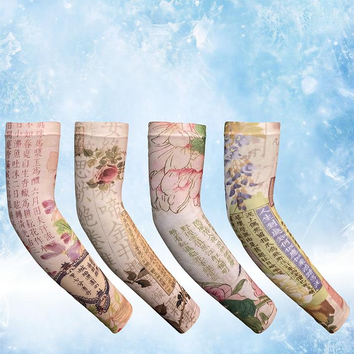 新中式国风字画防晒文艺户外袖套夏季冰袖防晒防紫外线2025新款