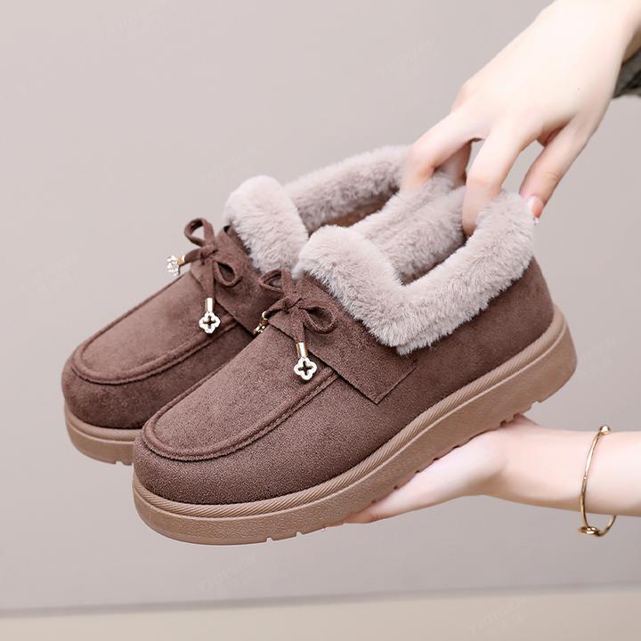 意迪森老北京棉鞋女冬季加绒保暖防滑一脚蹬雪地靴加厚妈妈棉鞋