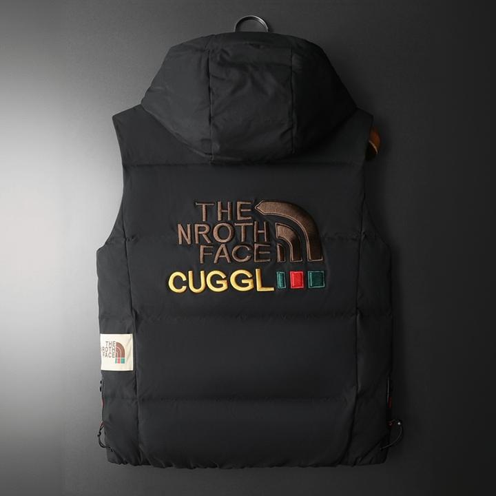 SCHMOWAHRK/施摩瓦绣坎肩字母加厚羽绒马甲男冬季连帽无袖外套