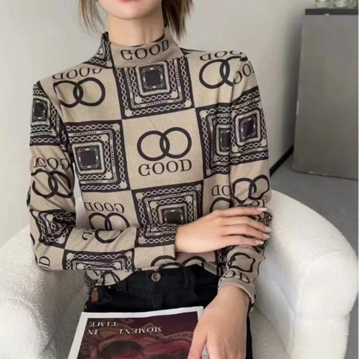 秋冬德绒阳离子发热保暖打底绒衫时尚百搭长袖保暖