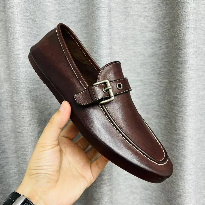 BODIYDEERC/堡迪鹿王固特异工艺马皮水洗复古做旧乐福鞋豆豆鞋