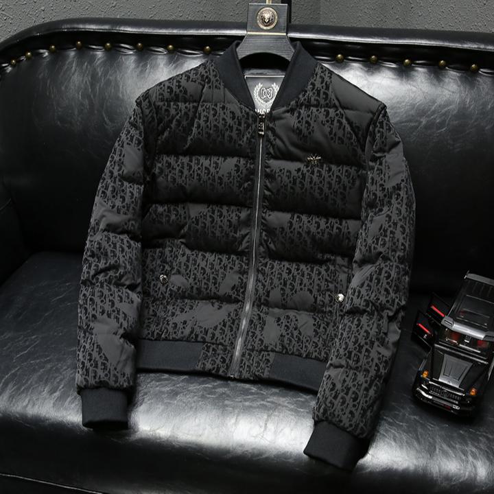约文库费高端纯色男士棒球领羽绒服秋冬季白鸭绒保暖短款冬装外套