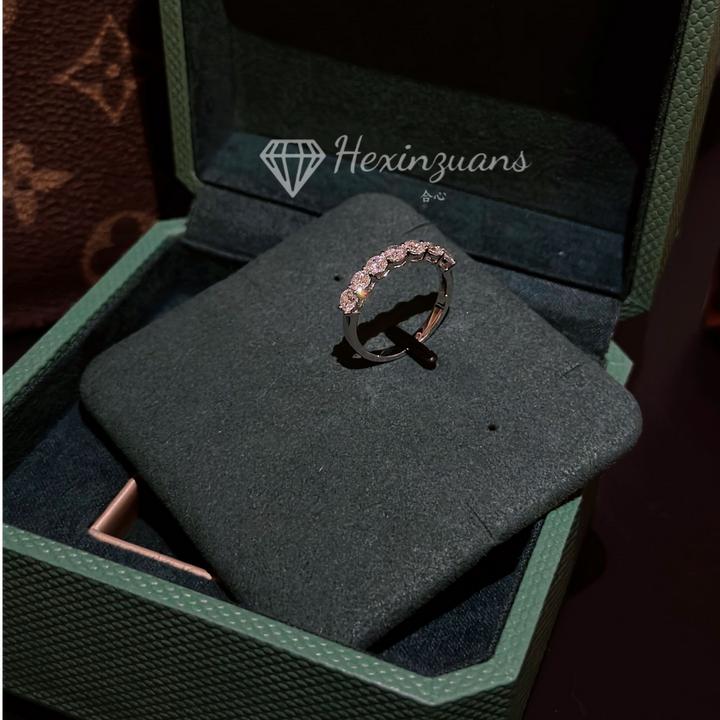 实验室培育钻石【七公主排戒】七公主 时尚简约百搭叠戴单戴排戒