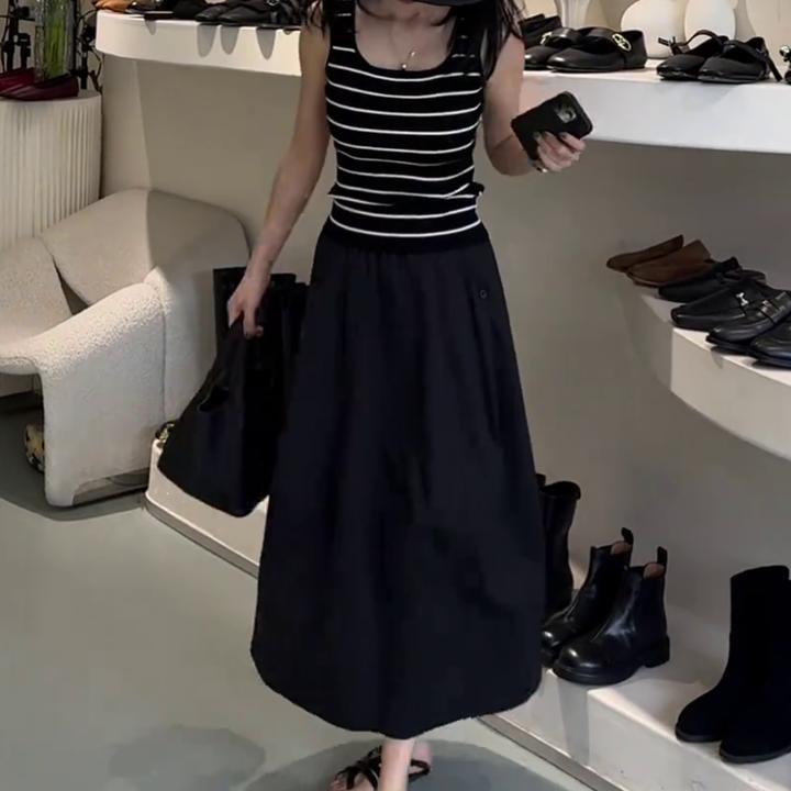 2025夏季新款时尚显瘦气质女士网红法式背心裙子套装百搭款D6142