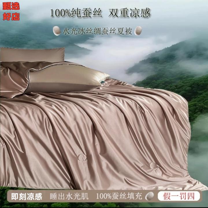 【甄选100%有机蚕丝】水光美肤A类抗菌冰丝绸夏凉被空调被子夏被