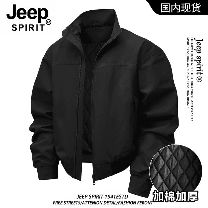 JEEPSPIRIT吉普教练夹克男冬季美式vintage加棉加厚保暖解构外套