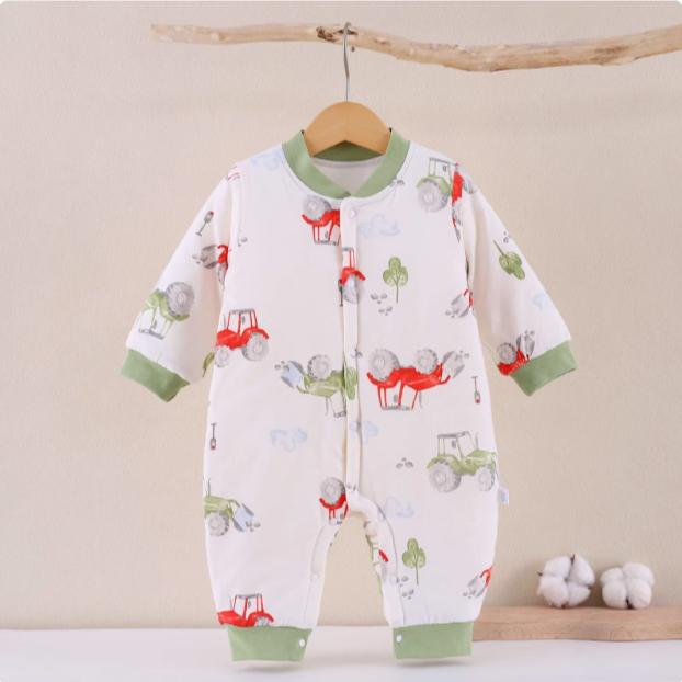 300克冬季加厚连体棉衣外出穿新生儿宝宝59码衣服婴儿秋冬