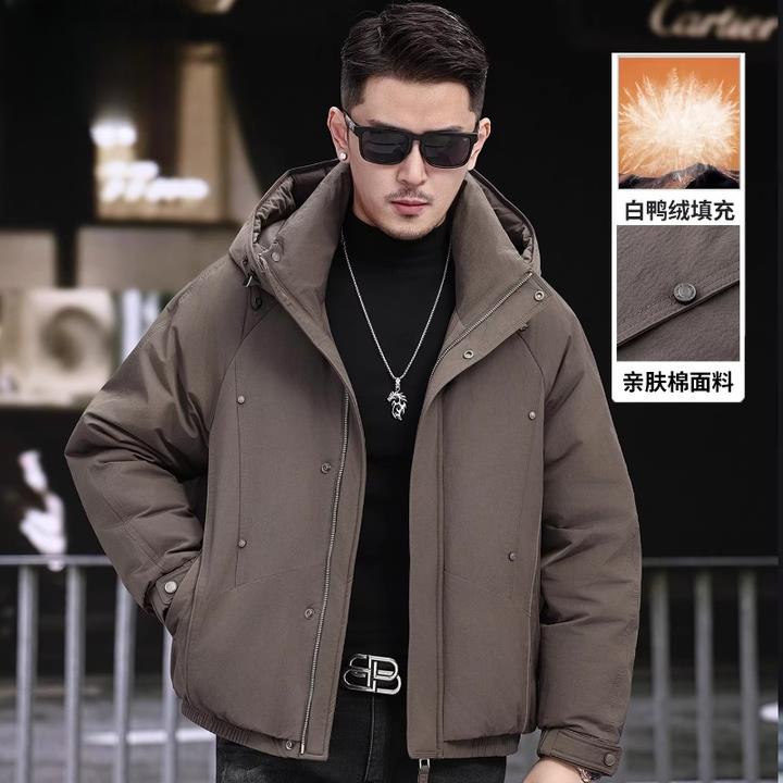 男士高档羽绒服冬季新款中青年潮流休闲保暖防寒连帽夹克外套男装
