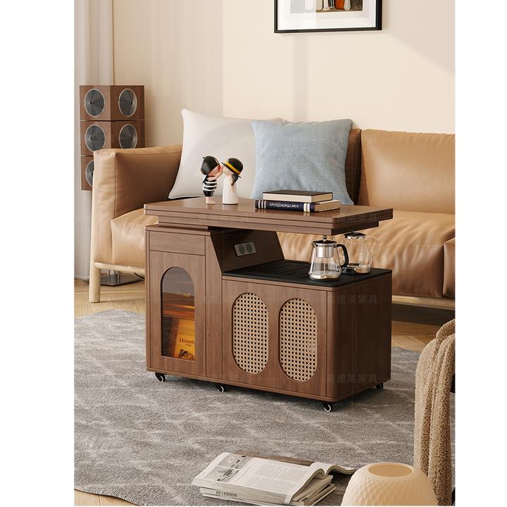 移动茶几茶台客厅家用小茶车实木边几泡茶一体岩板阳台茶桌茶水柜