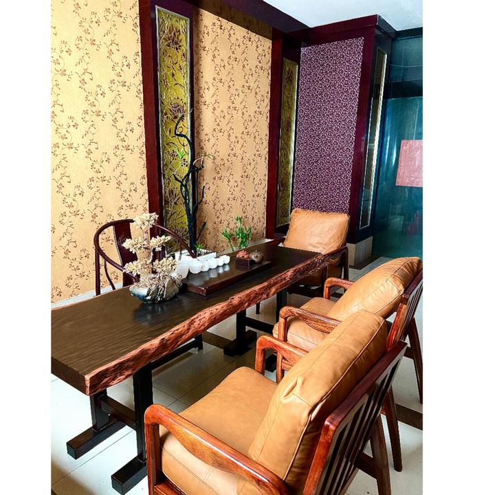 【大叶黑黄蕊木】实木办公桌原木茶桌实木会议桌新中式实木大板岛台