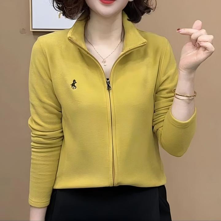 2025洋气百搭气质长袖纯色开衫显瘦长袖女上衣上衣简约磨毛外套