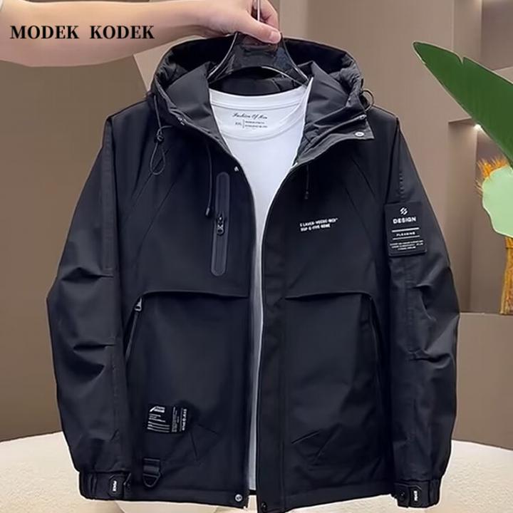 MODEK KODEK高级感潮牌男宽松韩版夹克秋冬新款时尚连帽休闲外套