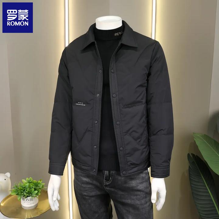 罗蒙秋冬季保暖羽绒服男装外套新款休闲百搭翻领时尚御寒工装外套