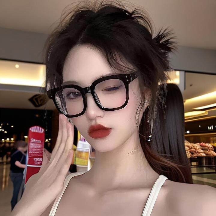 素颜眼镜眉毛架经典网红百搭散光时尚防辐射男女款眼镜可配度数