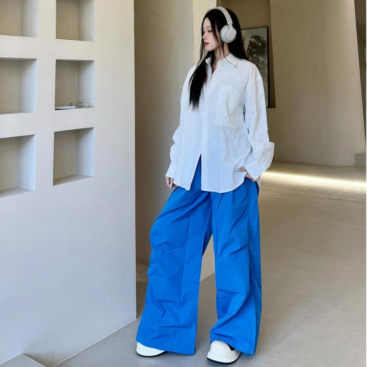 中长款宽松白色衬衫女慵懒风春秋新款2024年洋气时尚韩版长袖衬衣