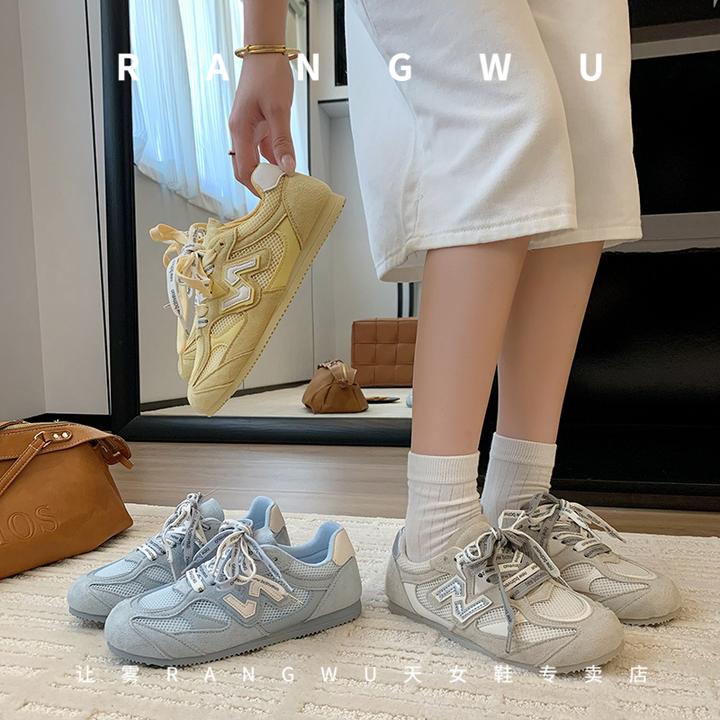 2025新款夏季网面透气德训鞋女款爆款运动休闲女鞋子薄底运动鞋女