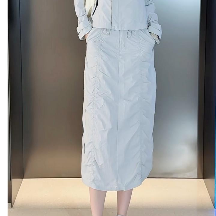 FILA斐乐运动半身裙女休闲工装户外运动梭织短裙夏季T11W533312F