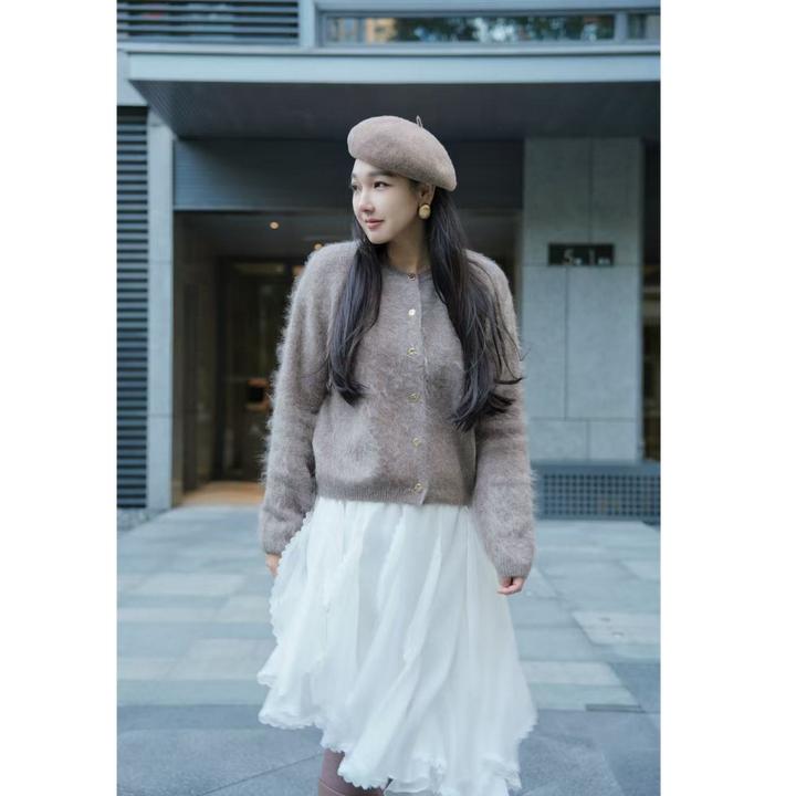 MJJ25新款羊毛拉绒针织开衫拉绒工艺高级贵气云柔感