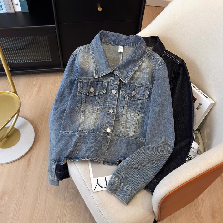 轻熟风牛仔外套女荷叶边设计女式外套上衣百搭宽松时尚短款休闲韩