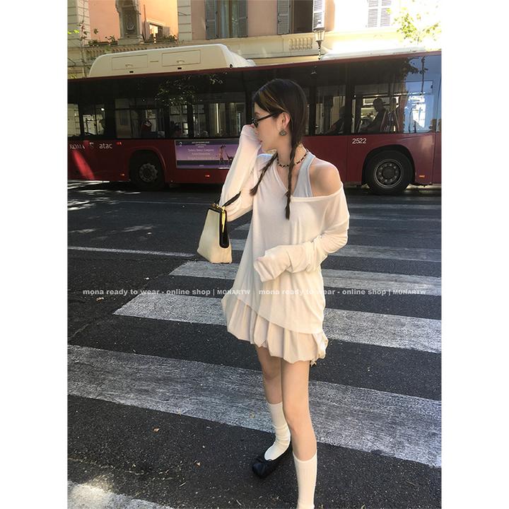 【Mona张绮贤】MONA 天丝16羊毛 温柔长袖T恤女 O125Y00776