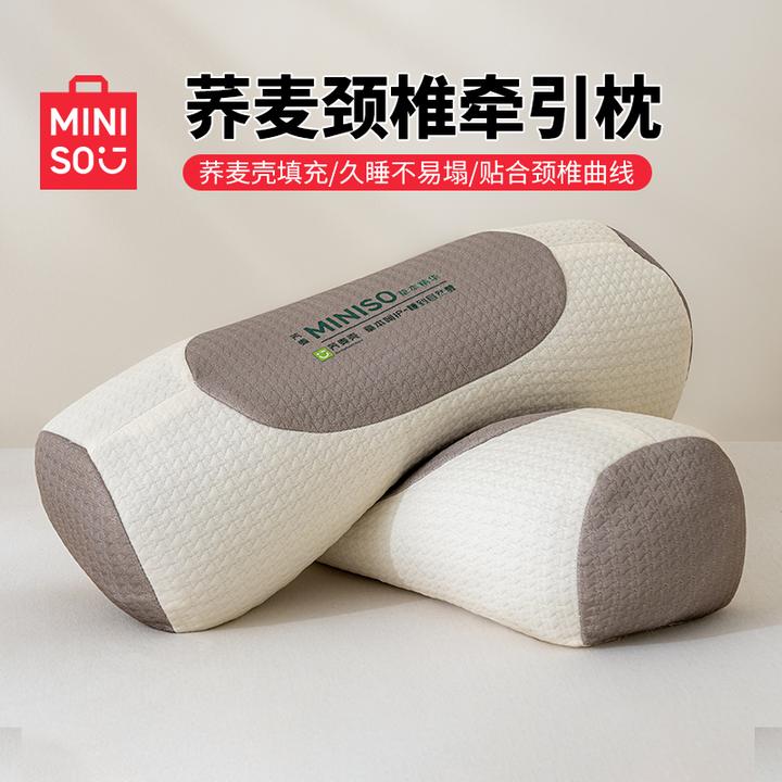 名创优品荞麦皮枕头枕芯护颈椎助睡眠单人一只装成人圆柱腰椎专用