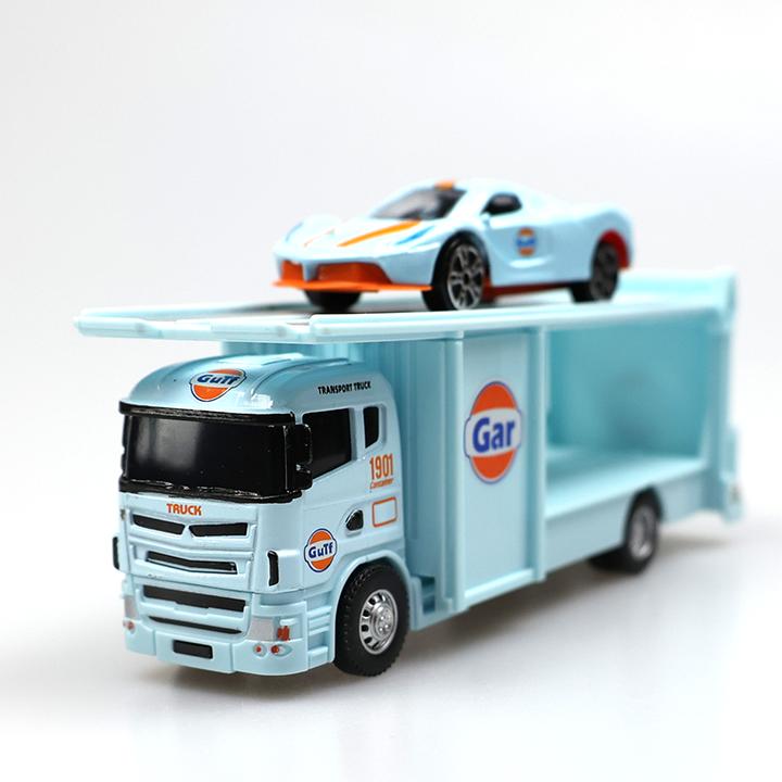 新品玩具车礼盒海湾货柜车和合金跑车益智玩具模型礼盒组合2款