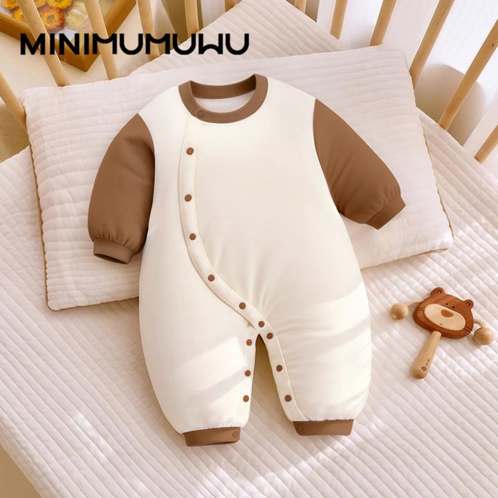 秋冬装连体衣夹棉哈衣宝宝加厚棉服保暖儿童夹棉哈衣幼儿夹棉哈衣