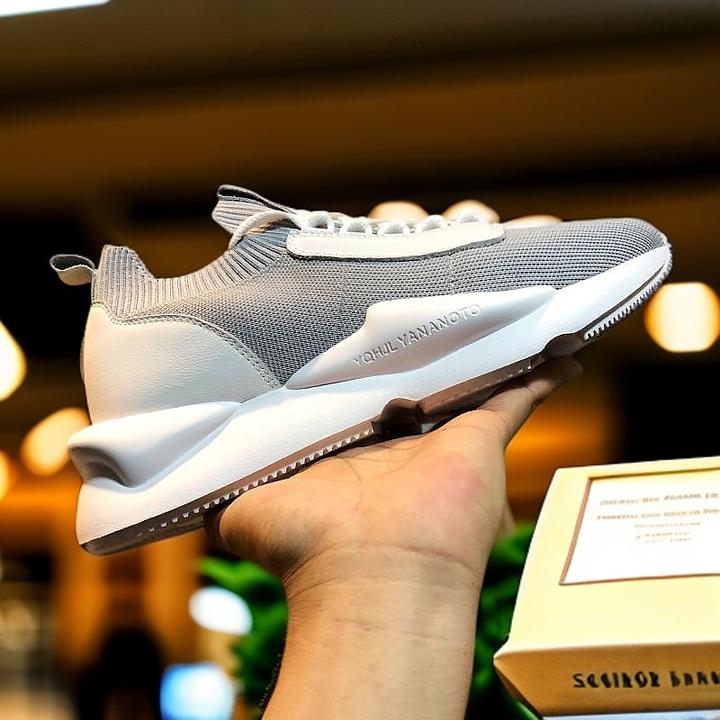 Y3GZCLSW百搭一脚蹬袜子鞋男弹力潮流鞋厚底透气休闲运动跑步鞋潮