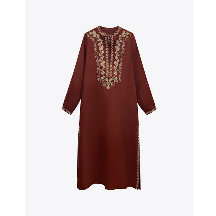 CLOTHING/墨含高奢时尚潮流气质舒适优雅百搭亚麻连衣裙WJ2133