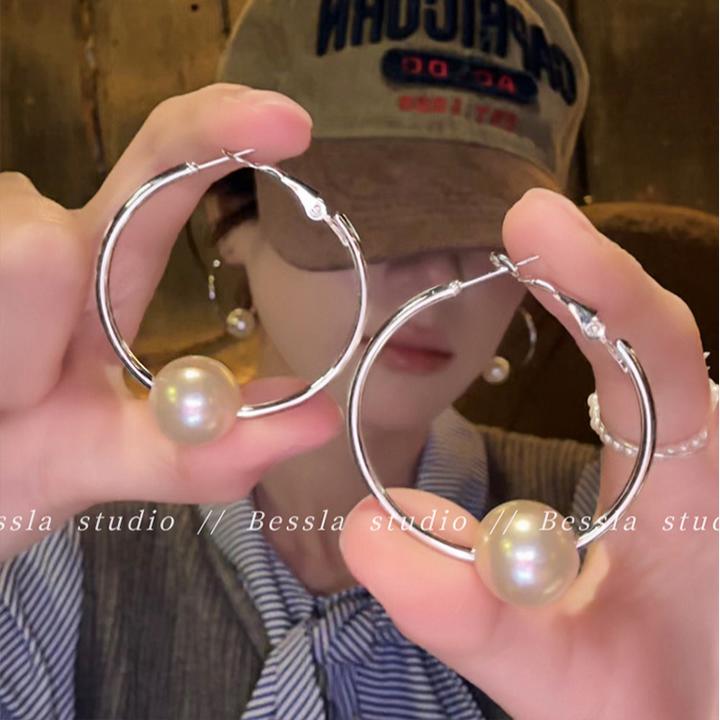 铜合金耳饰 极简复古圆球圈圈耳环冷淡风耳坠气质高级感耳饰