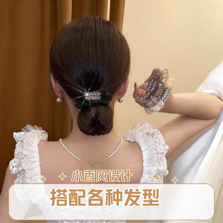 韩版闪钻网纱发绳女发圈新款头绳扎马尾橡皮筋高弹力耐用头绳头饰