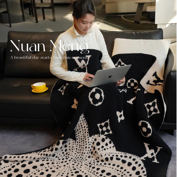 南瓜【设计师款】沙发针织盖毯半边绒午休绒毯装饰软绵绵绒毯