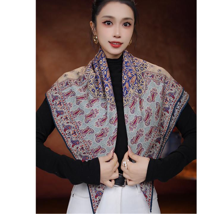 达芬奇密码【智慧好韵】70%绵羊毛+30%桑蚕丝百搭秋冬保暖围巾丝毛