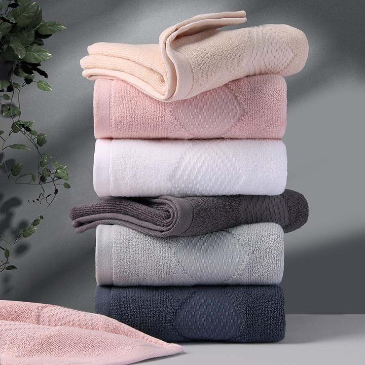 雅迎-全棉吸水加厚家用断档菱形纹洗脸毛巾纯棉成人柔软吸水面巾