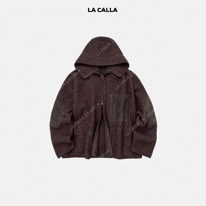 LA CALLA机能风拼皮双拉链夹克外套OY-WV7267
