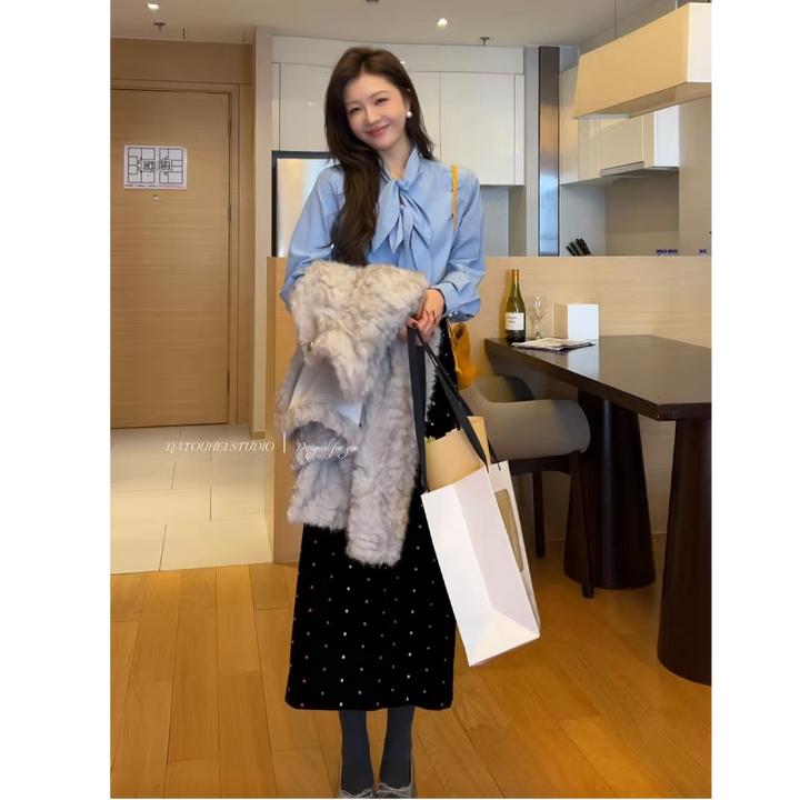 【DATOUHEI 秋季新品】“蝴蝶结"2025秋绑带衬衫D225C15132