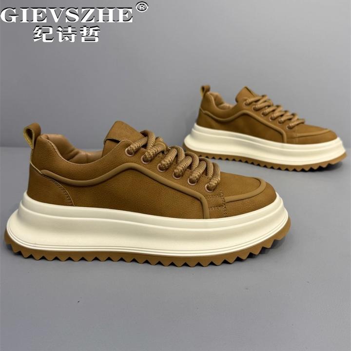 纪诗哲男鞋百搭厚底透气运动鞋子男款舒适潮流休闲鞋轻便简约板鞋