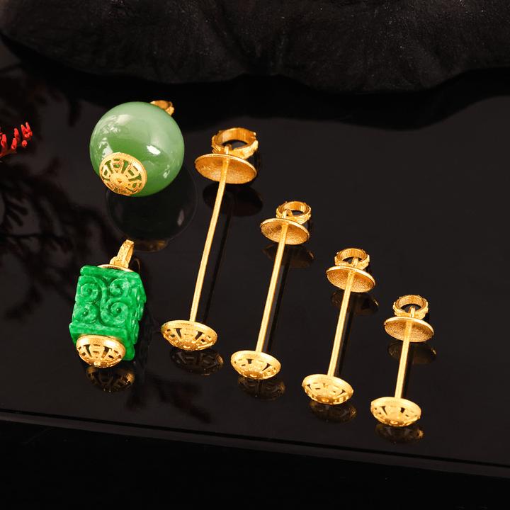 蒙古风配饰针穿心扣圆珠万能吊坠耳坠扣万能扣配件手工婓翠首饰