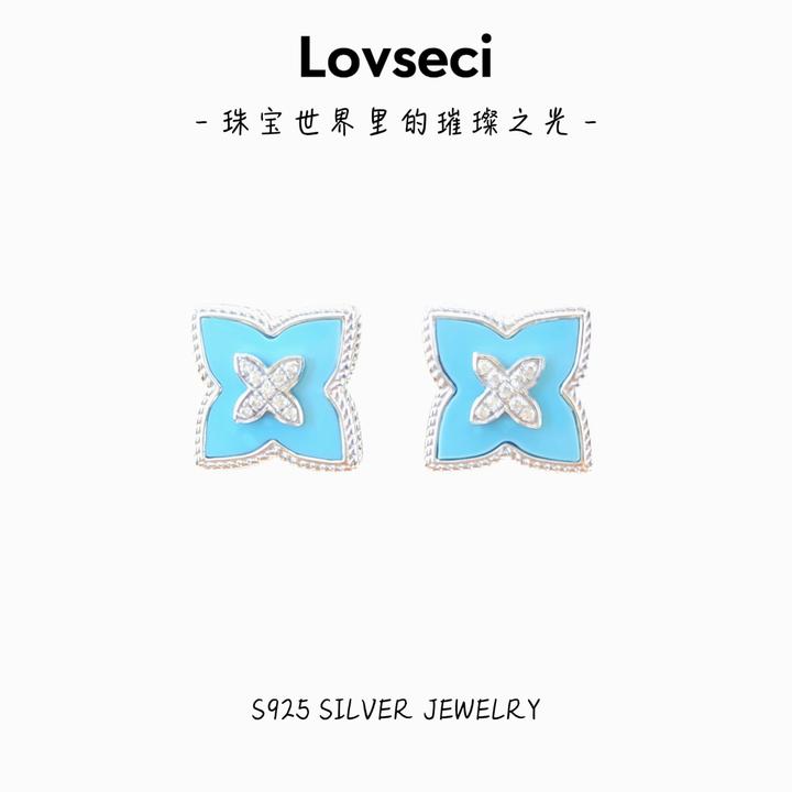 925银合成锆石耳饰 百搭小众气质精美镶嵌七夕情人节礼物独特耳钉