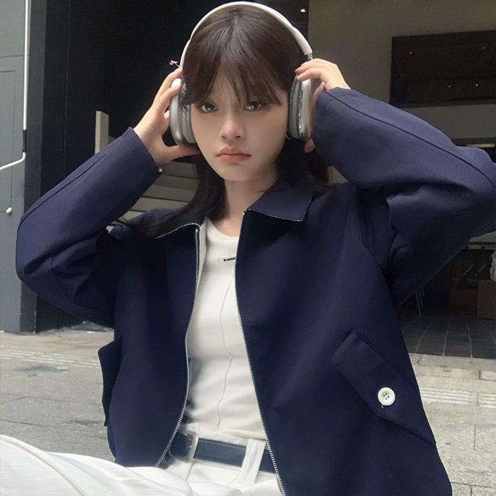 2025新款条纹双面穿风衣外套2025春秋复古设计宽松休闲百搭女装