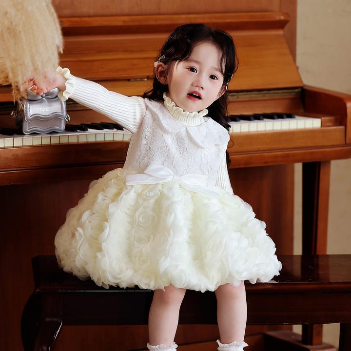周岁女宝宝秋冬公主裙2025新款生日抓周洋气小女孩蓬蓬裙婴儿礼服