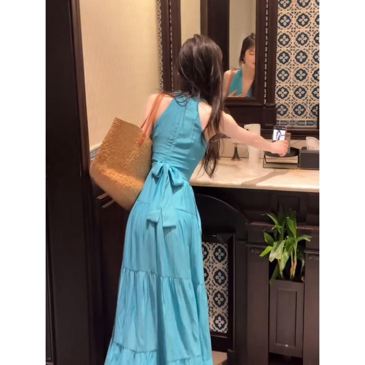 INS CEC法式御姐时尚气质连衣裙女2025年夏季新款冷淡系长裙子