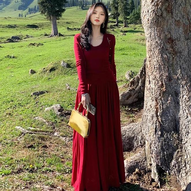 复古高级时尚套装裙女秋季轻奢针织开衫背心上衣高腰半身裙两件套