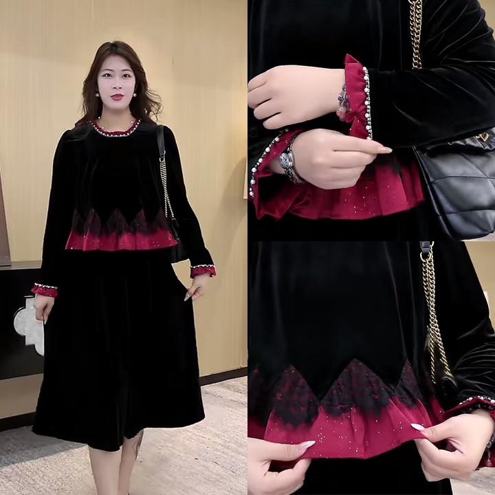 薇姐2025年新款显瘦遮肉洋气长女装休闲气质连衣裙ZSX25A0113