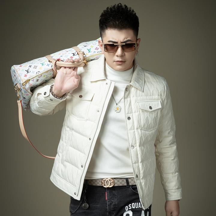 欧洲站2025新款冬季翻领工装羽绒服男款白鸭绒外套潮流保暖防寒服