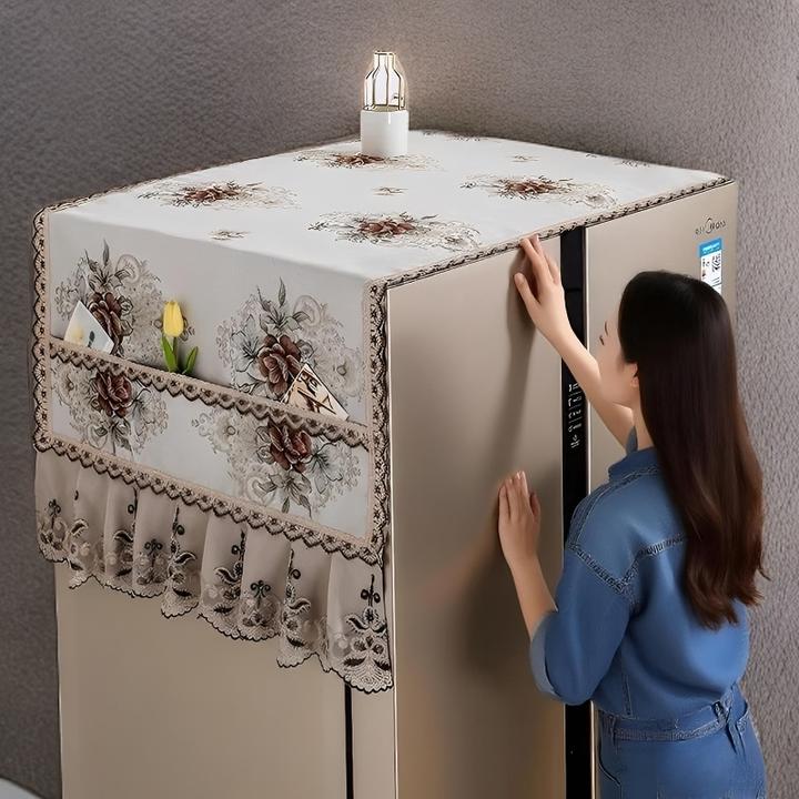 米宝熊欧式家用单开门对开门冰箱防尘罩盖布保护罩双开门防尘罩