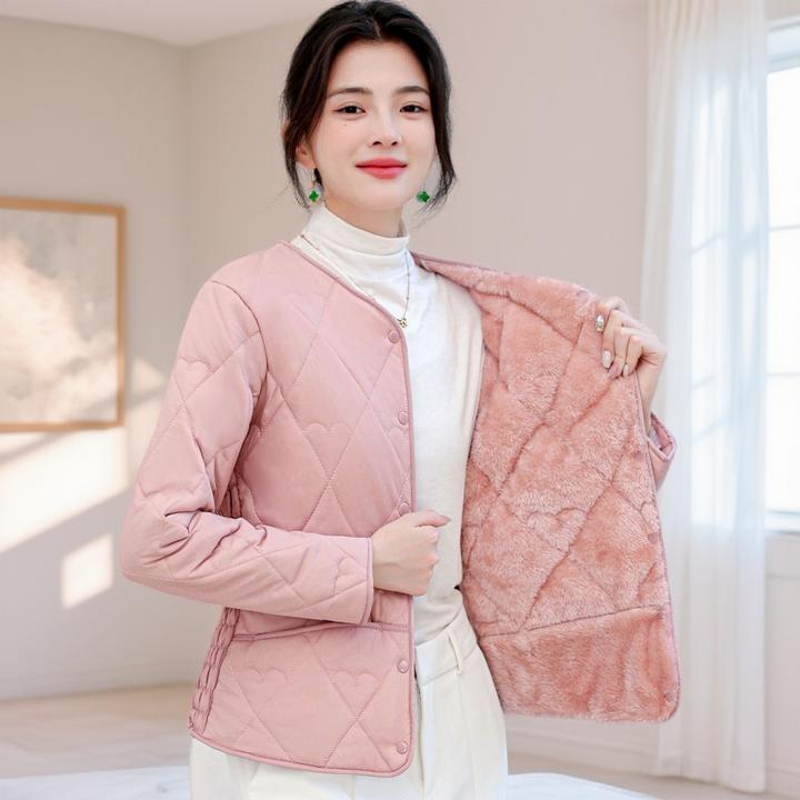 秋冬加绒加厚棉衣女2025新款防寒保暖内胆修身短款中老年棉服外套